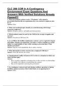 CLC 206 COR In A Contingency Enviornment Exam Questions And Answers With Verified Solutions Already Passed&excl;&excl;&excl;