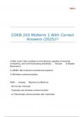COEN 243 Midterm 1 With Correct Answers &lpar;2025&rpar;&excl;&excl;