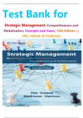 Test Bank for Strategic Management&colon; Concepts and Cases&colon; Competitiveness and Globalization 14th Edition by Michael Hitt&comma; R&period; Duane Ireland&comma; Robert Hoskisson and Jeffrey Harrison ISBN-9780357716762 All Chapters Complete Guide