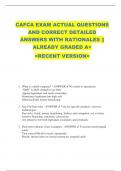 CAFCA EXAM ACTUAL QUESTIONS  AND CORRECT DETAILED  ANSWERS WITH RATIONALES &vert;&vert;  ALREADY GRADED A&plus;  <RECENT VERSION> 