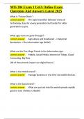 MIS 304 Exam 1 UofA Online Exam Questions And Answers Latest 2025&period;docx