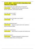 ECOL 182R - UofA EXAM 3 Questions And Answers Latest 2025&period;docx