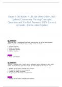 Exam 1&colon; NUR206&sol; NUR 206 &lpar;New 2024&sol; 2025 Update&rpar; Community Nursing Concepts &vert; Questions and Verified Answers&vert; 100&percnt; Correct&vert; A Grade &ndash; Fortis Latest Update