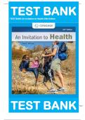 Test Bank for An Invitation to Health 20th Edition by Lisa Tunks 9780357728345