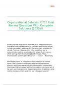 Organizational Behavior C715 Final Review Questions With Complete Solutions &lpar;2025&rpar;&excl;&excl;