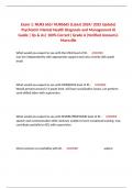Exam 1&colon; NURS 665&sol; NURS665 &lpar;Latest 2024&sol; 2025 Update&rpar; Psychiatric Mental Health Diagnosis and Management III Guide &vert; Qs & As&vert; 100&percnt; Correct&vert; Grade A &lpar;Verified Answers&rpar;- Maryville