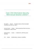 Coen 150 Information Security With Actual Solution &lpar;2025&rpar;&excl;&excl;