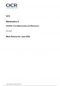 OCR AS Level Mathematics A H230&sol;02 JUNE 2024 MARK SCHEME&colon; Pure Mathematics and Mechanics