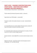 NICET LEVEL 1 HIGHWAY CONSTRUCTION EXAM STUDY GUIDE &sol;  QUESTIONS AND CORRECT ANSWERS 2025&sol;2026 GRADED A&plus;&period;