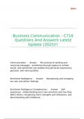 Business Communication - C716 Questions And Answers Latest Update &lpar;2025&rpar;&excl;&excl;