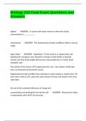 Biology 212 Final Exam Questions and Answers