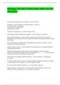 Biology 212 ISU Final Exam with correct Answers