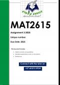 MAT2615 Assignment 3 &lpar;QUALITY ANSWERS&rpar; 2025