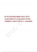 D2 WATER DISTRIBUTION TEST ASSESSMENTS & QUIZZES WITH CORRECT SOLUTIONS A&plus; GRADED