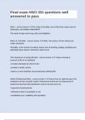 Final exam HSCI 331 questions well answered to pass
