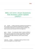 BIOL 115 Unit 1 Exam Questions And Answers Latest Update &lpar;2025&rpar;&excl;&excl;