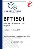 BPT1501 Assignment 1 &lpar;DETAILED ANSWERS&rpar; Semester 1 2025 - DISTINCTION GUARANTEED