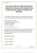 PALS FINAL EXAM TEST BANK EXAM LATEST VERSION THIS YEAR ALL WITH COMPLETE 450 QUESTIONS AND CORRECT ANSWERS JUST RELEASED