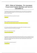 D333 - Ethics in Technology - Pre Assessment Exam &lpar;Latest Update&rpar; Questions and Answers &lpar;GRADED A&rpar;