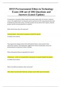 D333 Pre Assessment Ethics in Technology Exam &lpar;100 out of 100&rpar; Questions and Answers &lpar;Latest Update&rpar;