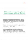 D351 Section 4 Legal Compliance With Complete Solutions &lpar;2025&rpar;&excl;&excl;