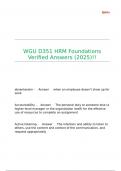WGU D351 HRM Foundations Verified Answers &lpar;2025&rpar;&excl;&excl;