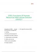 D351 Functions Of Human Resources With Actual Solution &lpar;2025&rpar;&excl;&excl;