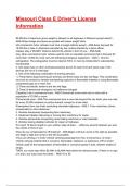 Missouri Class E Driver's License Information Exam 2025&sol;2026 Questions With Completed & Verified Solutions&period;