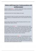 POSH & SAPR Supervisor Training questions with verified answers