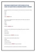 MICHIGAN COSMETOLOGY STATE BOARD ACTUAL EXAM 150 QUESTIONS & ANSWERS&vert;NEWEST VERSION