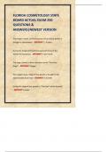 FLORIDA COSMETOLOGY STATE BOARD ACTUAL EXAM 250 QUESTIONS & ANSWERS&vert;NEWEST VERSION