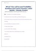 NR 667 Vise call focused Possibilities Questions and Correct Answers&sol; Latest  Update &sol; Already Graded