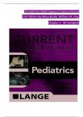 TEST BANK For CURRENT Diagnosis and Treatment Pediatrics 27th Edition by Maya Bunik&semi; William W&period; Hay&comma; Verified Chapters 1 - 46&comma; Complete Newest Version&sol;2025&sol;2026