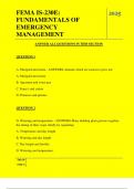  FEMA IS-230E&colon; FUNDAMENTALS OF EMERGENCY MANAGEMENT QUESTIONS AND ANSWERS 2025