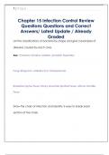 Chapter 15 Infection Control Review  Questions Questions and Correct  Answers&sol; Latest Update &sol; Already  Graded