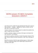 D078 Lesson 25 With Complete Solutions &lpar;2025&rpar;&excl;&excl;