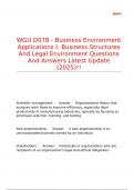 WGU D078 - Business Environment Applications I Business Structures And Legal Environment Questions And Answers Latest Update &lpar;2025&rpar;&excl;&excl;