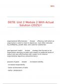 D078 Unit 2 Module 2 With Actual Solution &lpar;2025&rpar;&excl;&excl;