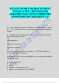 TEXAS LAW OF CONTRACTS FINAL EXAM &lpar;ACTUAL 2025&sol;2026&rpar; 150&plus; VERIFIED QUESTIONS CORRECTLY ANSWERED 100&percnt; GRADED AT A&plus;