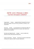 D078 Unit 2 Module 1 With Correct Answers &lpar;2025&rpar;&excl;&excl;