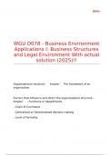WGU D078 - Business Environment Applications I Business Structures and Legal Environment With actual solution &lpar;2025&rpar;&excl;&excl;