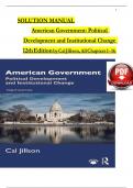 Instructor s manual for American government political development and institutional change 12th Edition by CalJillson&comma;AllChapters 1-16