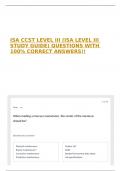 ISA CCST LEVEL III &lpar;ISA LEVEL III STUDY GUIDE&rpar; QUESTIONS WITH 100&percnt; CORRECT ANSWERS&excl;&excl;