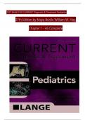 TEST BANK For CURRENT Diagnosis and Treatment Pediatrics 27th Edition by Maya Bunik&semi; William Hay&comma; All 46 Chapters Covered&comma; Verified Latest Edition
