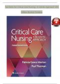 TEST BANK For Critical Care Nursing- A Holistic Approach&comma; 12th Edition by Morton Fontaine&comma; Verified Chapters 1 - 56&comma; Complete Newest Version