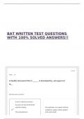 BAT WRITTEN TEST QUESTIONS WITH 100&percnt; SOLVED ANSWERS&excl;&excl;