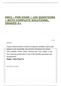 HRCI - PHR EXAM &vert; 169 QUESTIONS &vert; WITH COMPLETE SOLUTIONS&comma; GRADED A&plus;