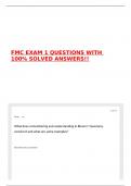 FMC EXAM 1 QUESTIONS WITH 100&percnt; SOLVED ANSWERS&excl;&excl;
