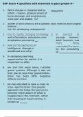 DEP Exam 4 questions well answered to pass graded A&plus;