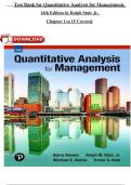 Test bank for Quantitative Analysis for Management 14th Edition by Barry Render and Ralph M Stair Chapters 1-15 Covered 